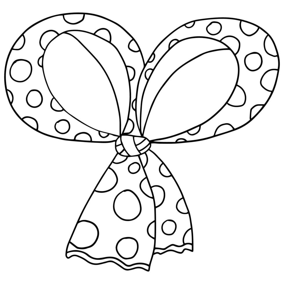 cartoon doodle lineaire boog met polka dot geïsoleerd op een witte achtergrond. vector