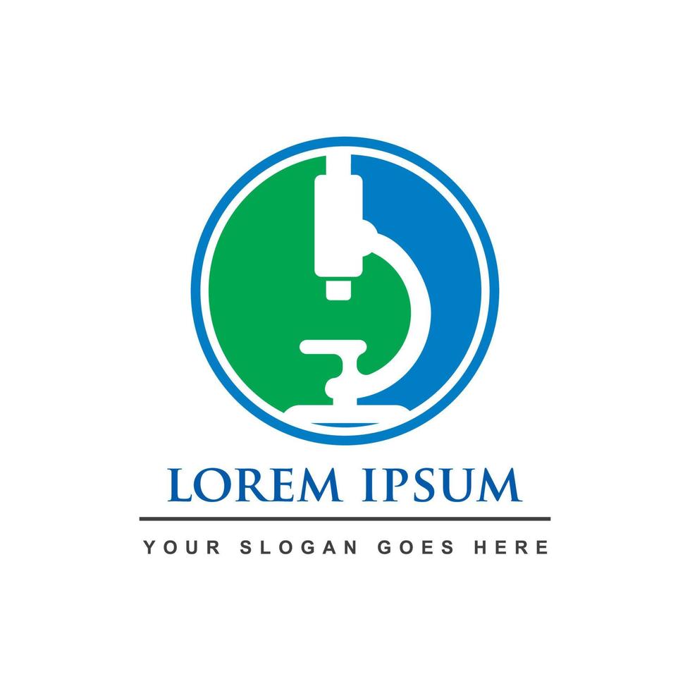 microscoop logo, laboratorium logo vector