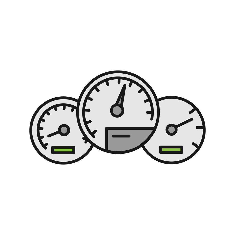 kleur dashboardpictogram. auto instrumentenpaneel. geïsoleerde vectorillustratie vector