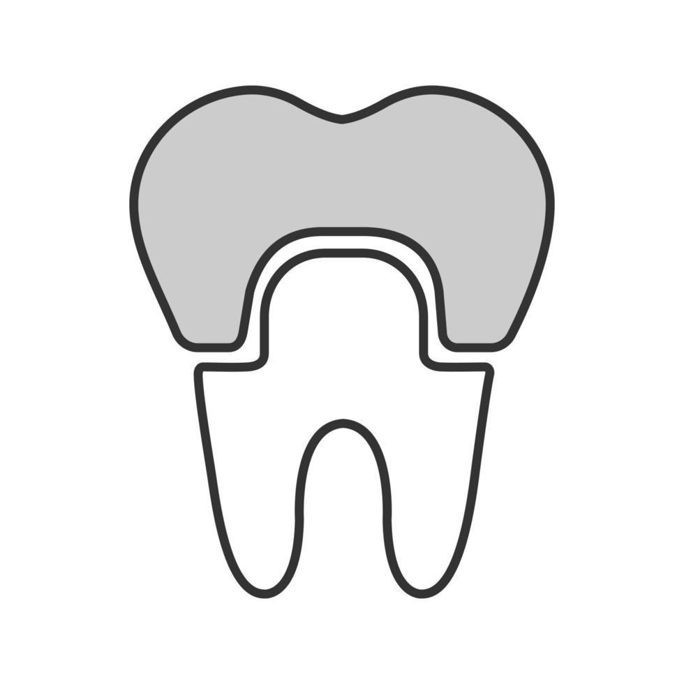tandheelkundige kroon kleur pictogram. tand herstel. geïsoleerde vectorillustratie vector
