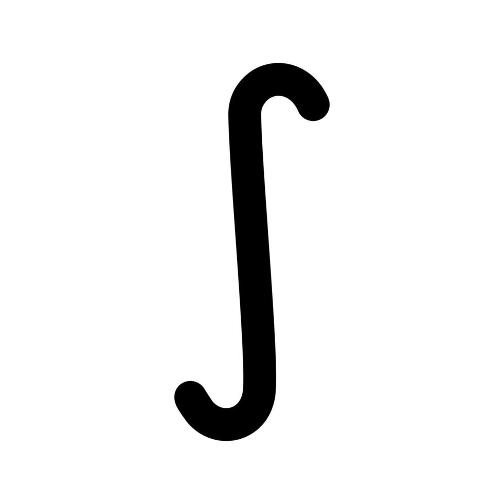 onbepaalde integraal symbool glyph icoon. silhouet symbool. negatieve ruimte. vector geïsoleerde illustratie