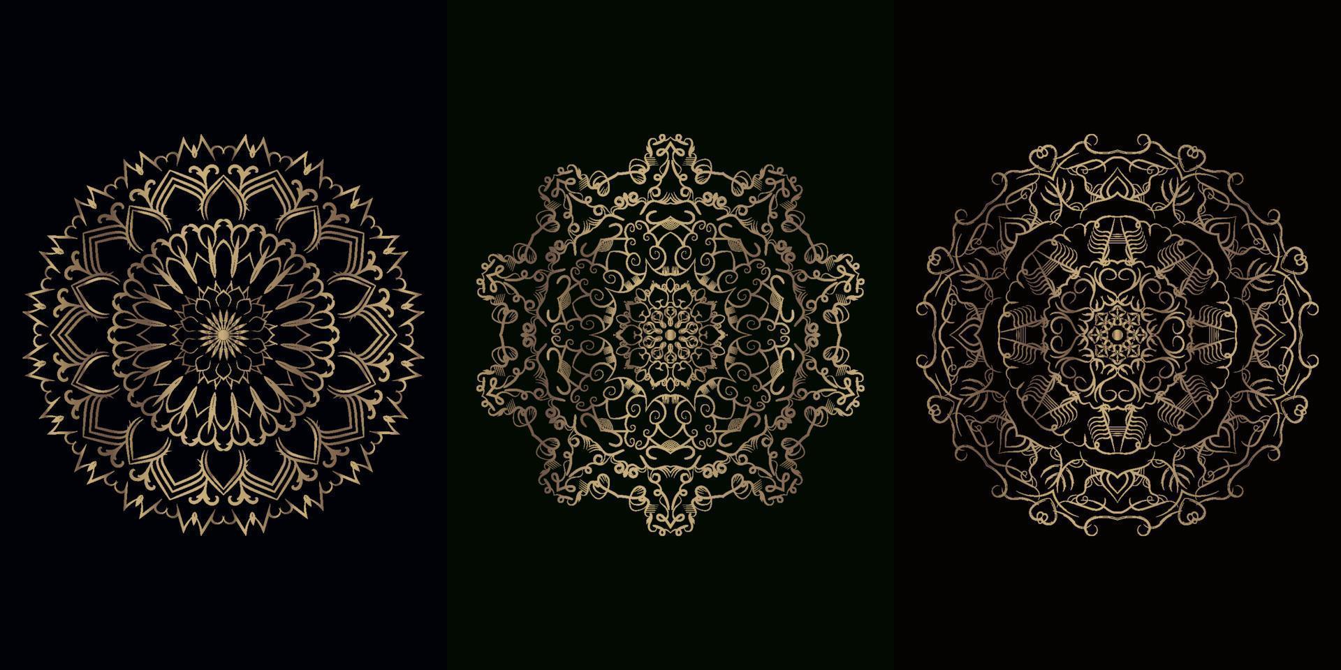 verzameling mandala-ornament of bloem vector