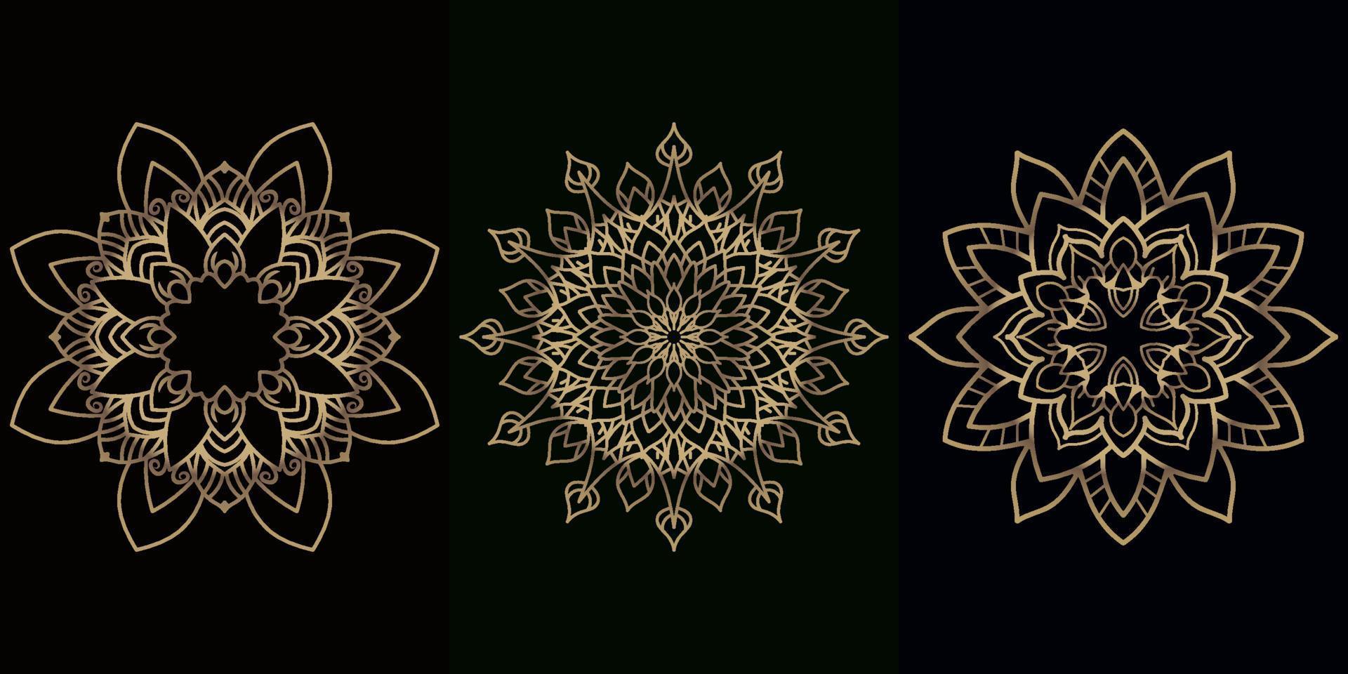 mandala sieraad of bloem achtergrond ontwerp set collectie. vector