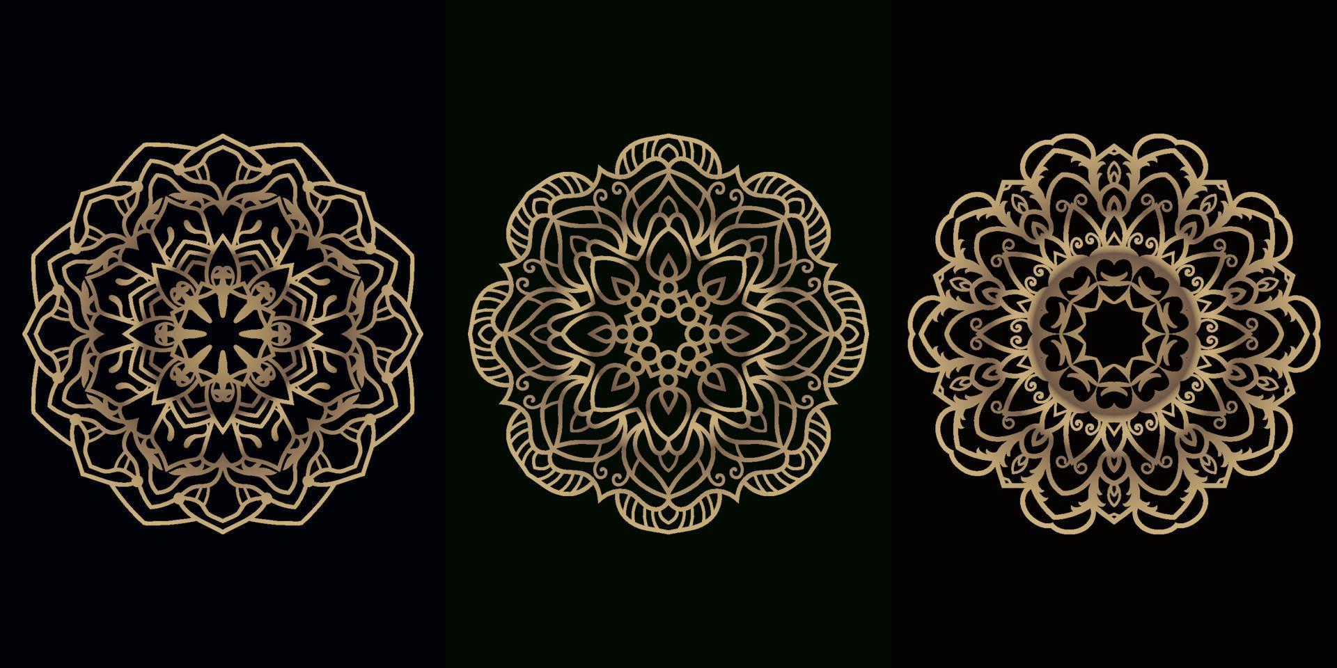 verzameling mandala-ornament of bloem vector