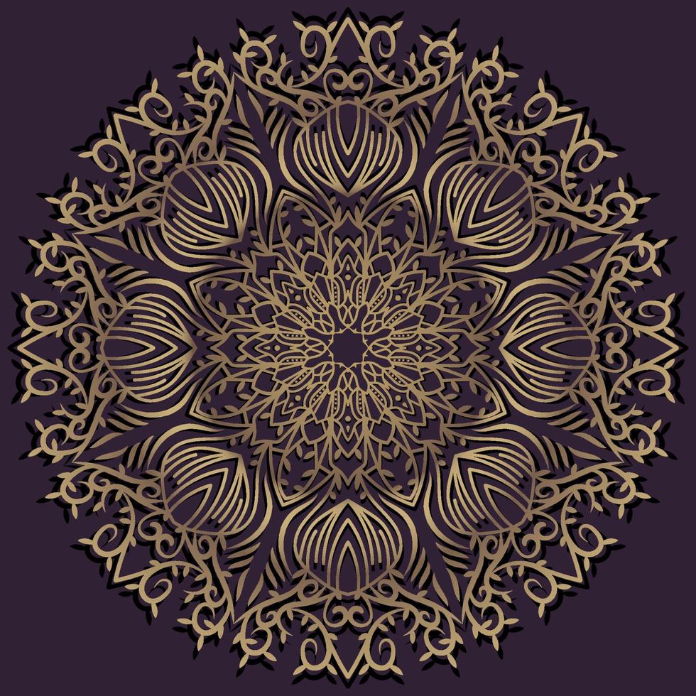 mandala sieraad of bloem achtergrondontwerp gouden kleur. vector