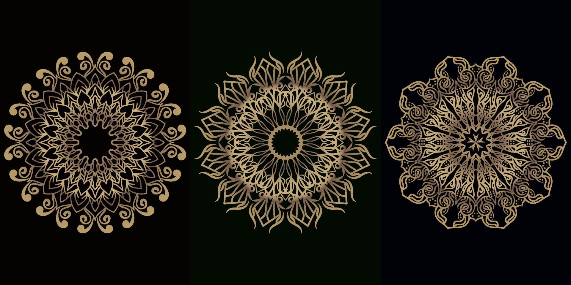 verzameling mandala-ornament of bloem vector