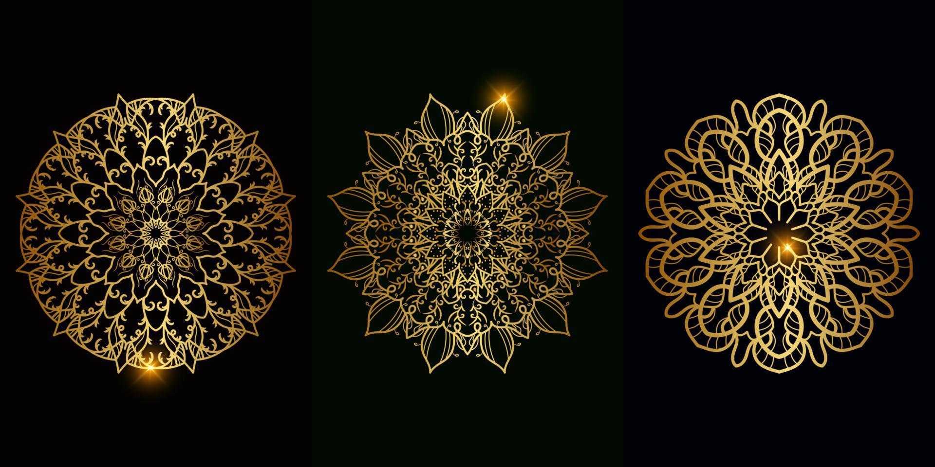 verzameling mandala-ornament of bloem vector