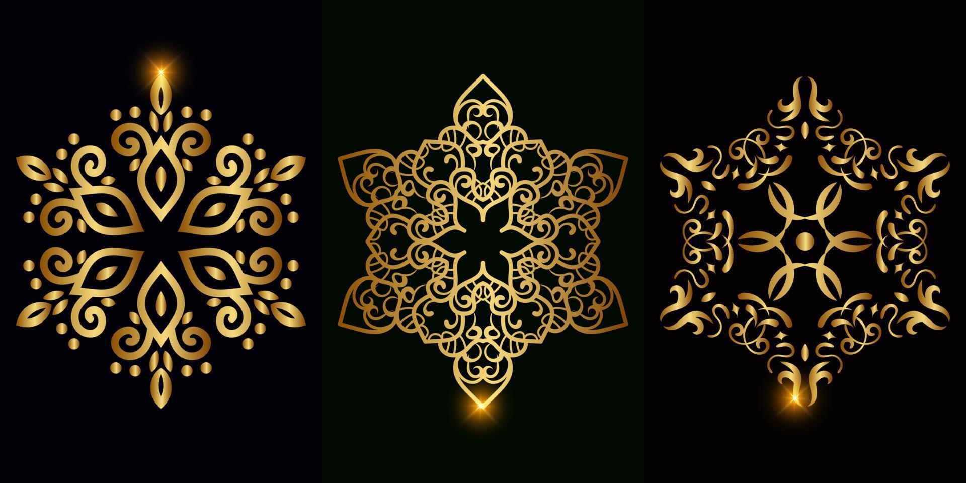 verzameling mandala-ornament of bloem vector