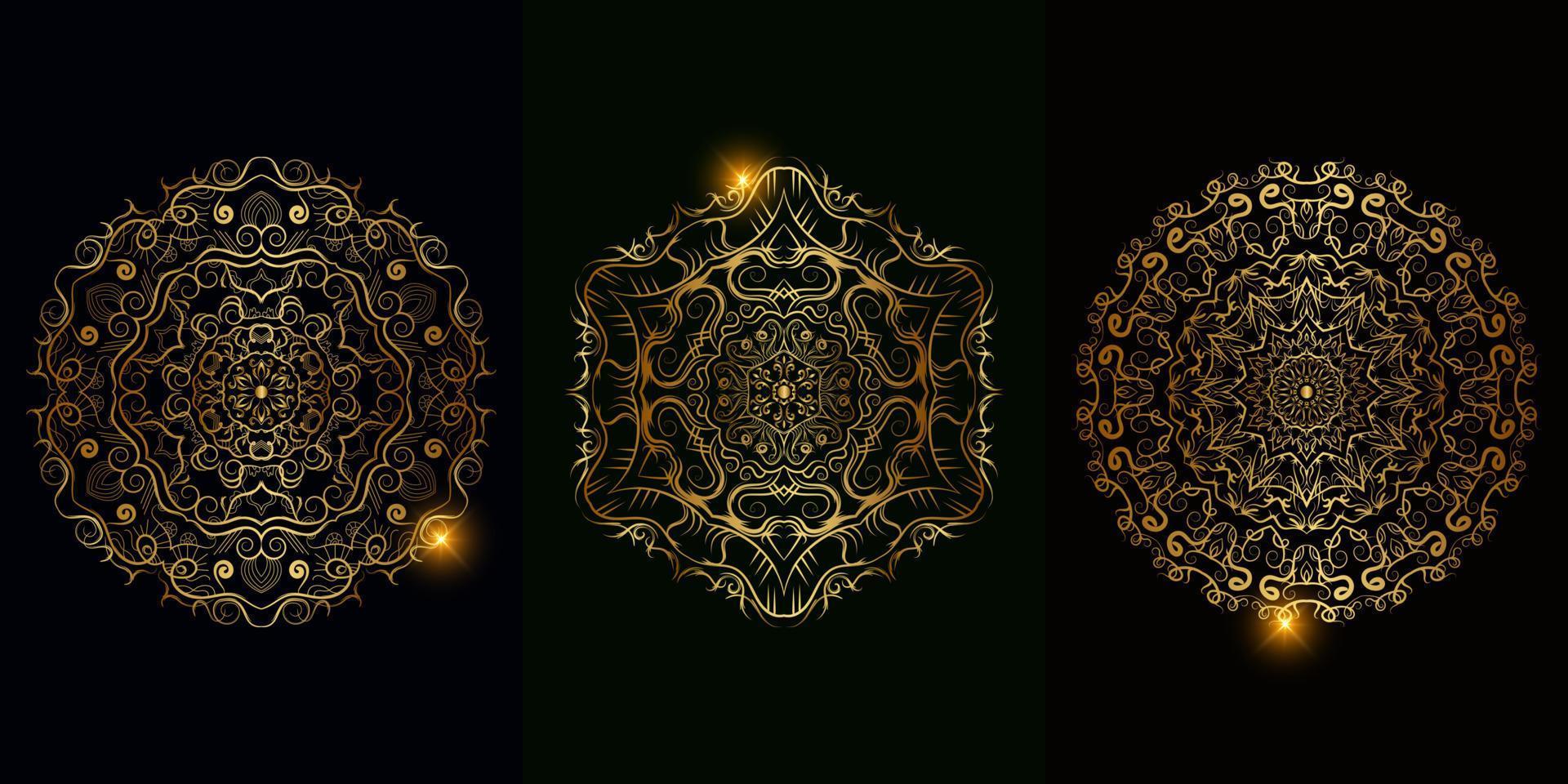 verzameling mandala-ornament of bloem vector