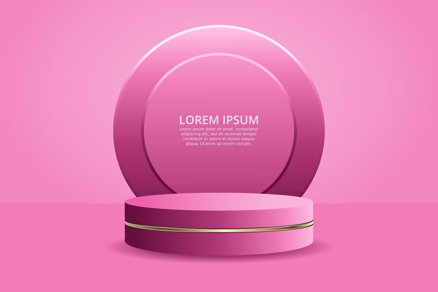 realistische 3d roze podium cosmetische productweergave vector