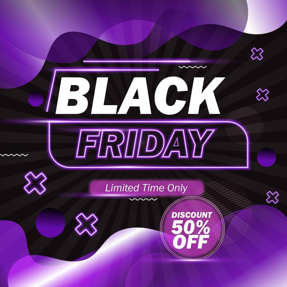 ontwerp black friday sale-bannersjabloon voor promotie op sociale media en website vector