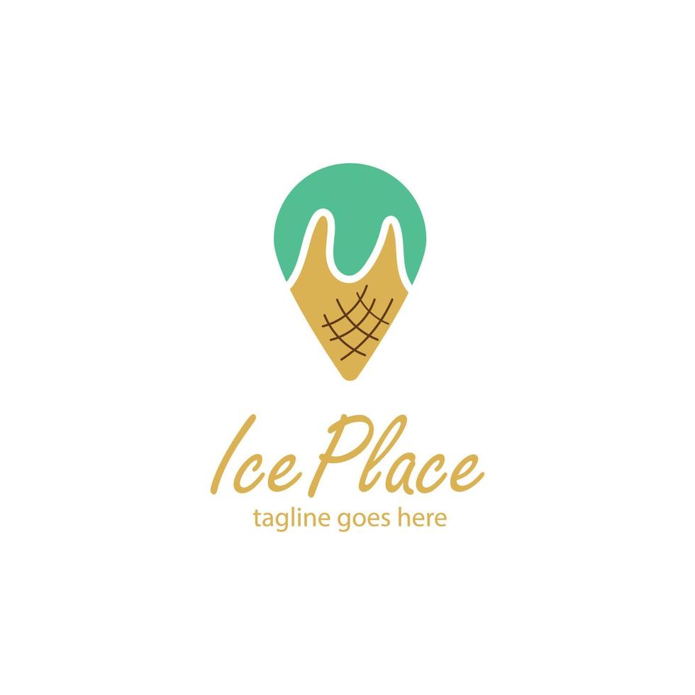 ijs geplaatst logo ontwerpsjabloon eenvoudig en uniek vector