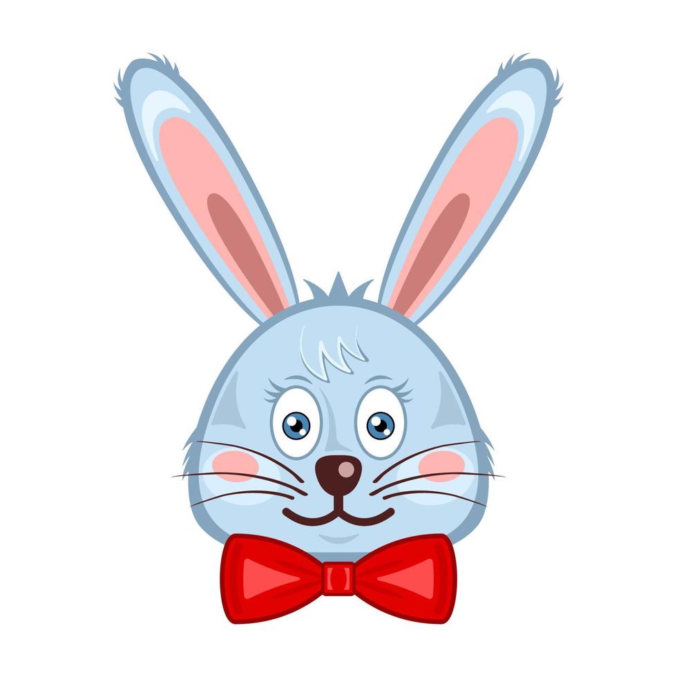 konijntje hoofd konijn gezicht cartoon geïsoleerde witte achtergrond vector