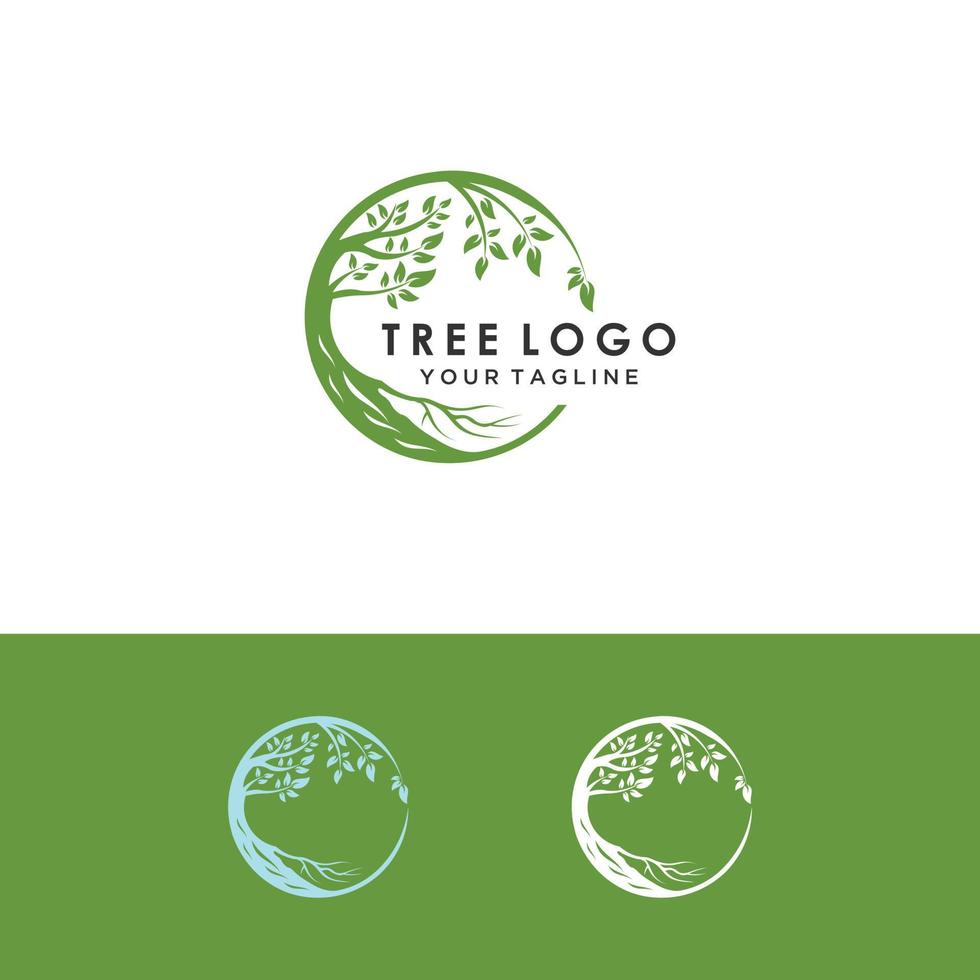 wortel van de boom logo afbeelding. vector silhouet van een boom, abstracte levendige boom logo ontwerp, wortel vector - levensboom logo ontwerp inspiratie geïsoleerd op een witte achtergrond.