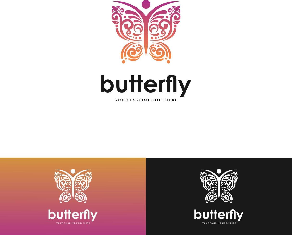 kleurrijke vlinder logo icoon vector