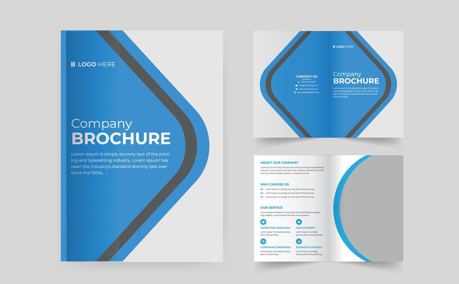 moderne creatieve zakelijke 4pg tweevoudige brochure ontwerpsjabloon vector