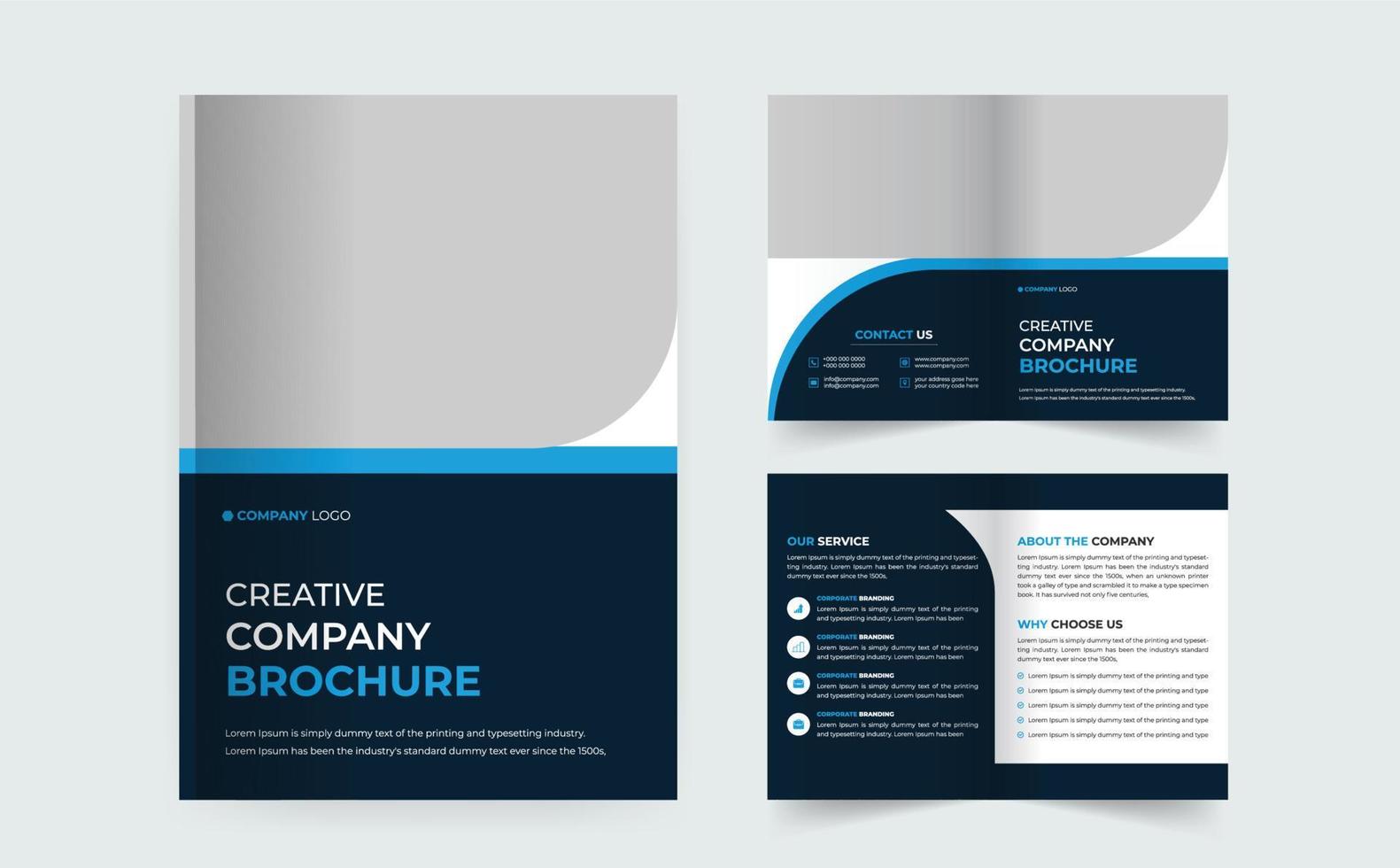 moderne creatieve zakelijke 4pg tweevoudige brochure ontwerpsjabloon vector