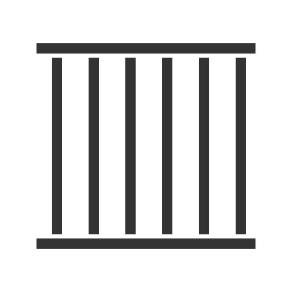 gevangenis bars glyph pictogram. dieren kooi. gevangenis. silhouet symbool. negatieve ruimte. vector geïsoleerde illustratie