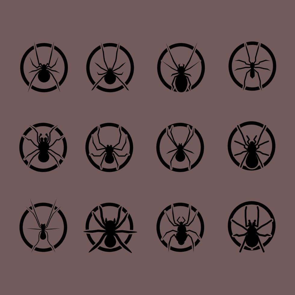 verschillende spider-logo-collectiebundels: vector