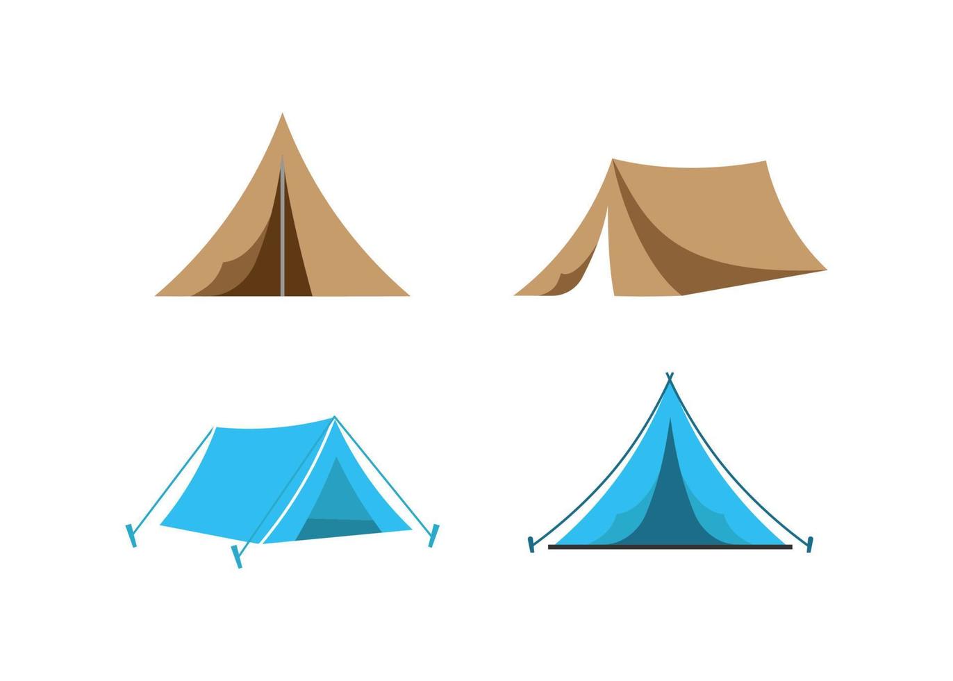 tent pictogrammenset ontwerp sjabloon vector