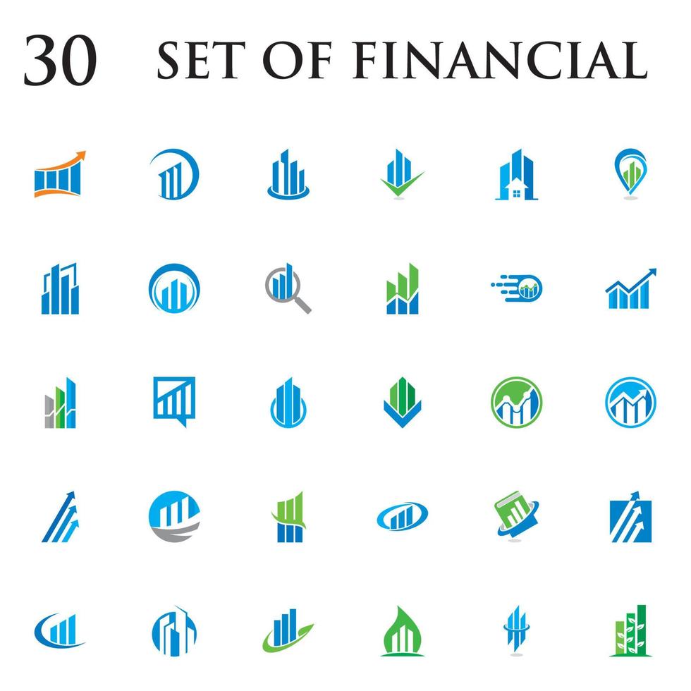 set van grafiek vector, set van financiële logo vector