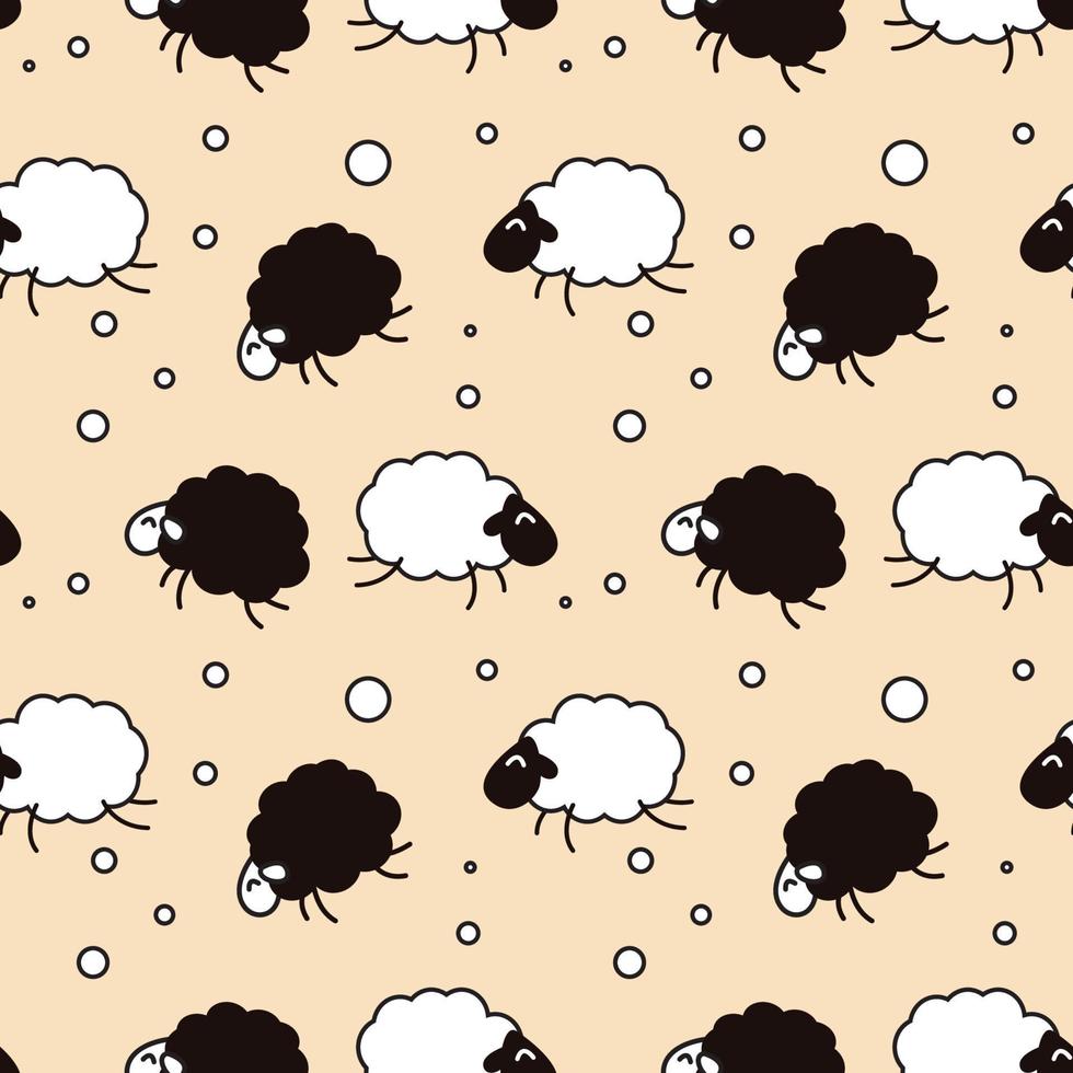 schattige schapen komische naadloze patroon achtergrond vector