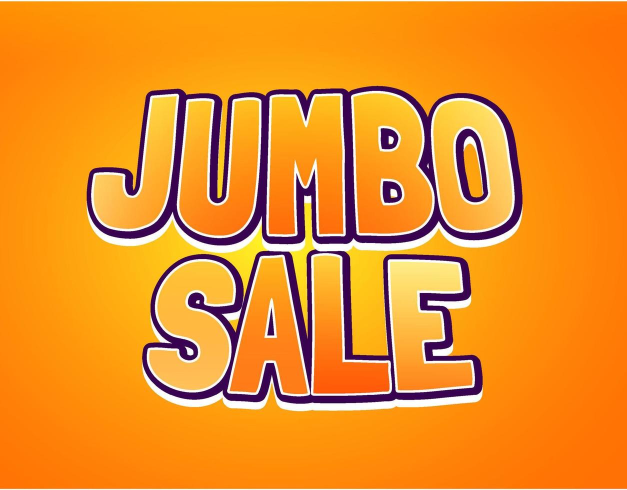 jumbo sale schrijven met oranje achtergrond vector