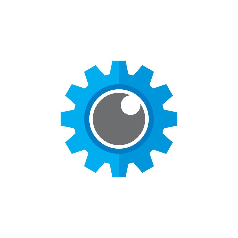 eye gear logo, eye tech logo vector