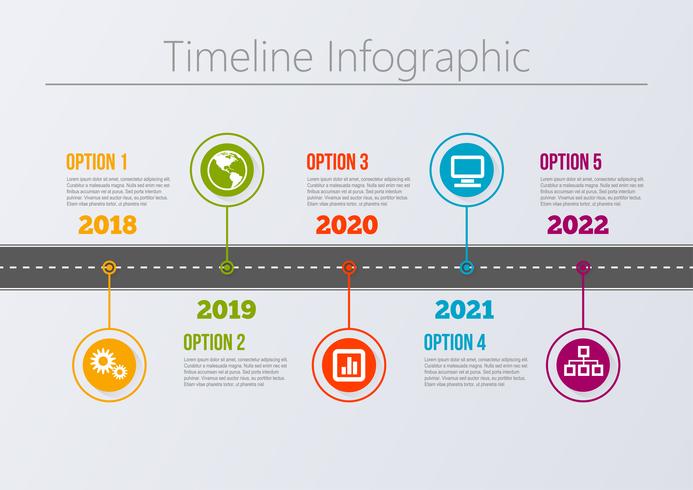 Presentatie Zakelijke routekaart infographic sjabloon. vector