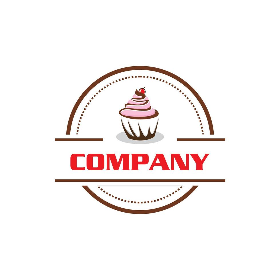 cupcake logo, café logo vector