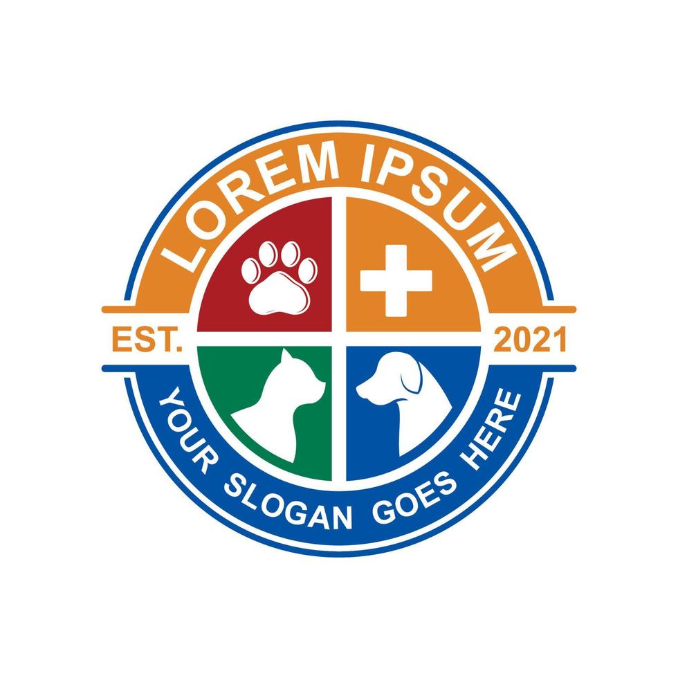 huisdieren zorglogo, veterinair logo vector