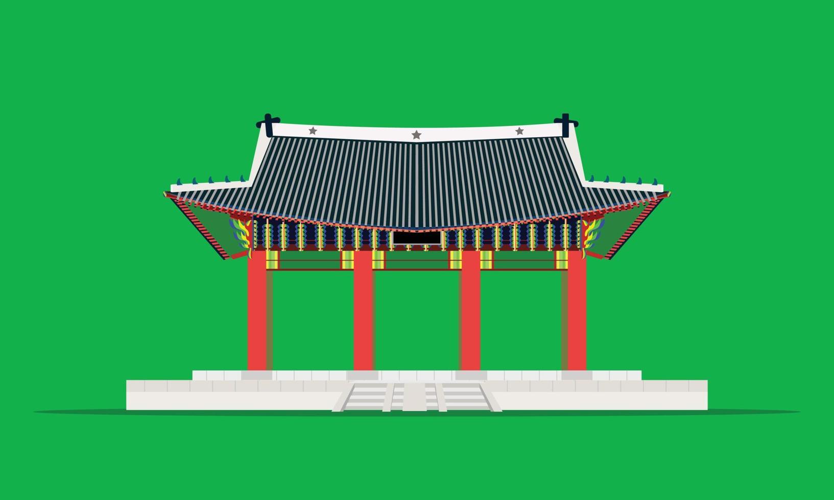 injeongmun poort changedoekgung paleis in seoul zuid-korea vector illustratie eps10