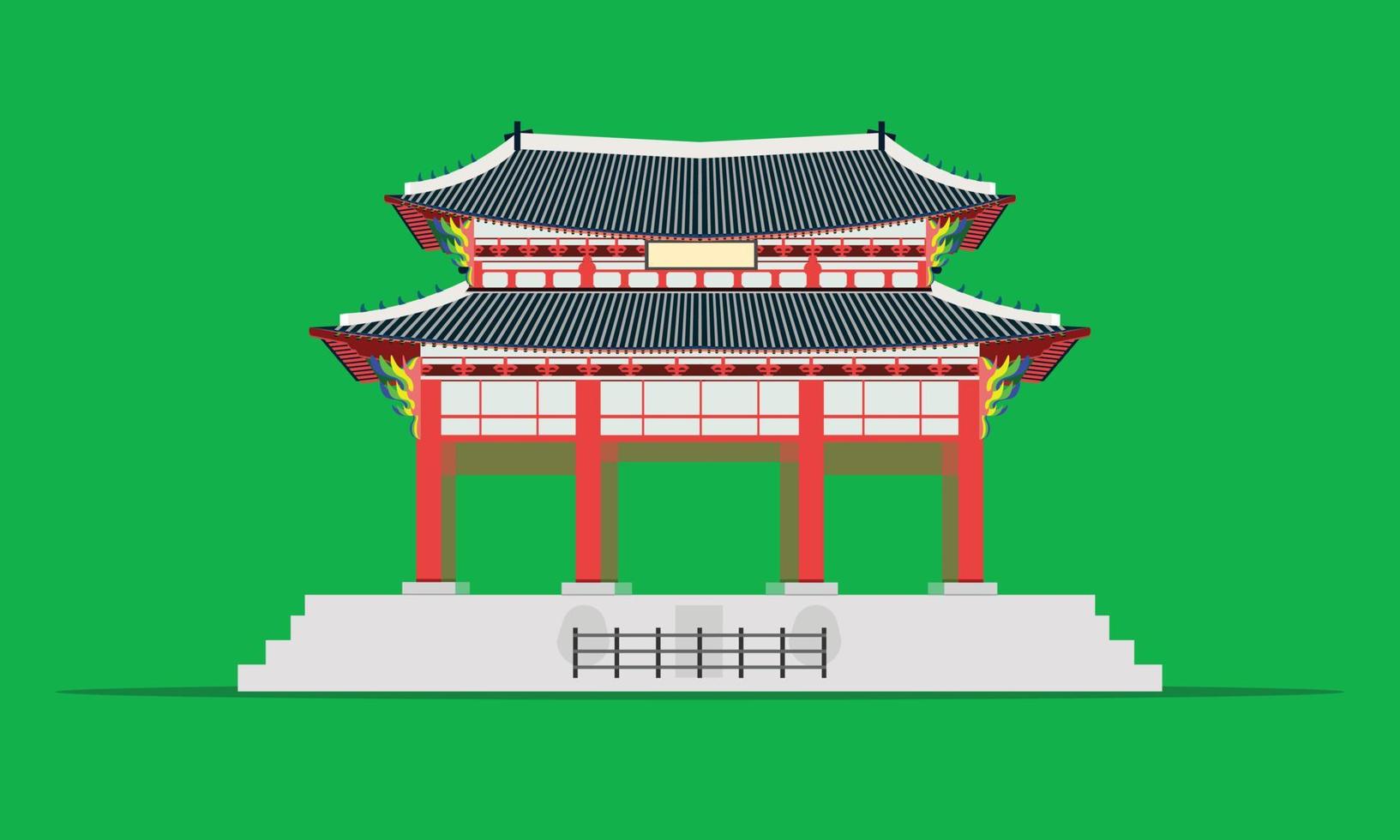gwanghwamun vierkante poort gyeongbokgung paleis in seoul zuid-korea vector illustratie eps10