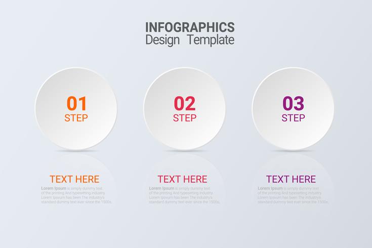 Drie stappen infographics. Vector bedrijfsmalplaatje voor presentatie en opleiding.
