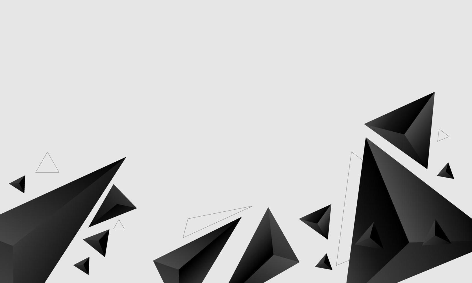 driehoek 3d abstracte monochrome achtergrond vector