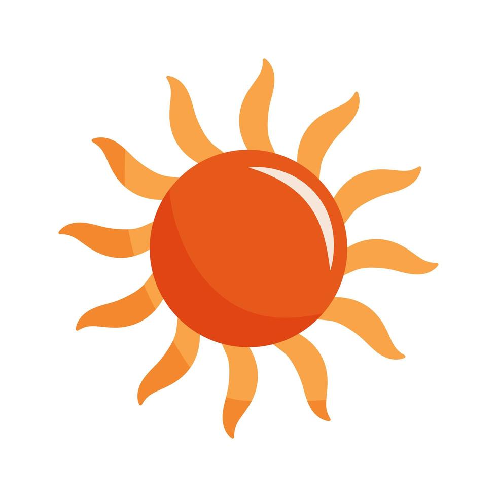 platte zon icoon in cartoon platte stijl. zonlicht symbool. vector zomer illustratie.