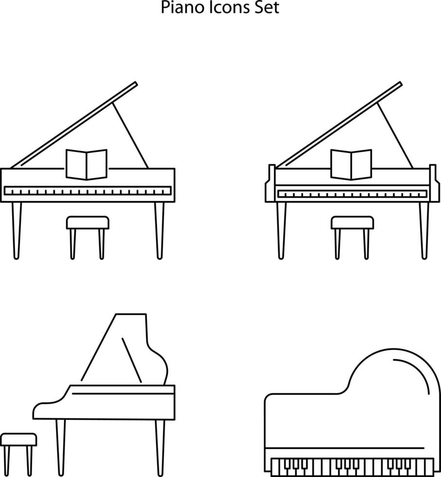 piano pictogrammen instellen geïsoleerd op een witte achtergrond uit muziekcollectie. piano pictogram dunne lijn overzicht lineaire piano symbool voor logo, web, app, ui. piano pictogram eenvoudig teken. vector