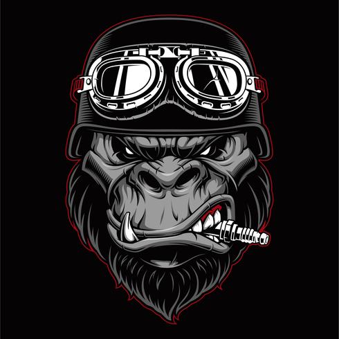 Gorilla biker mascotte. vector
