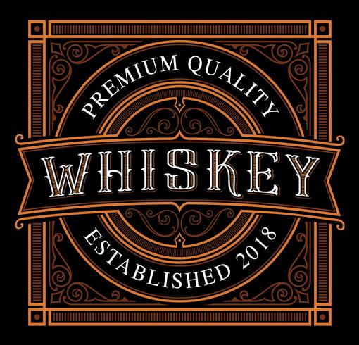 Sjabloon voor vintage whiske label op de donkere achtergrond vector