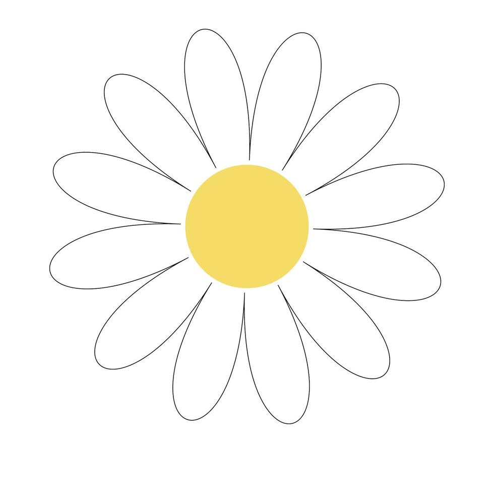 margriet madeliefjes. hou van de kaart. het concept van het kweken van een madeliefjepictogram. plat ontwerp. witte achtergrond. geïsoleerd. vectorillustratie. vector