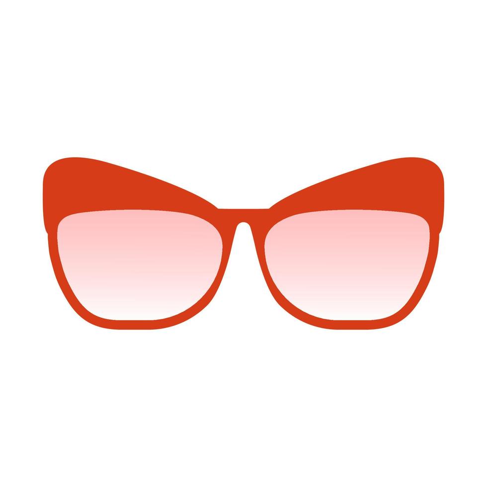 rode rechthoekige bril met rokerige roze bril. frame met vleugels over de glass.fashionable heldere accessoires voor mannen en vrouwen .a gestileerde illustration.vector afbeelding vector