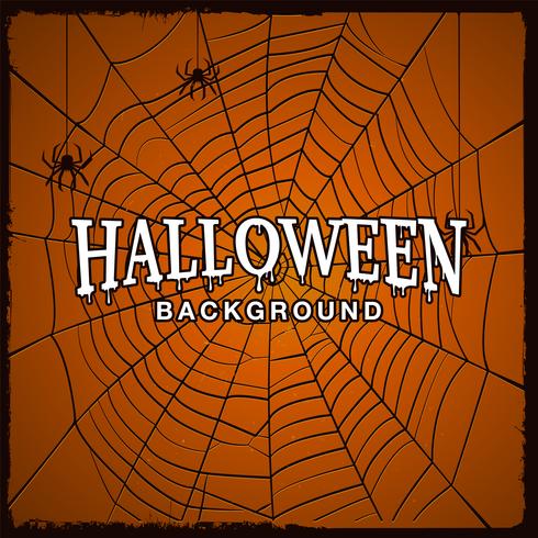 Halloween-achtergrond met Web van spin. vector