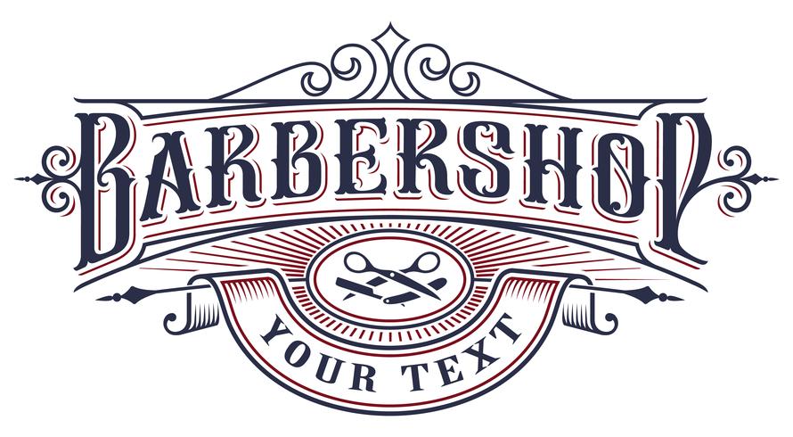 Barbershop logo ontwerp op de witte achtergrond. vector