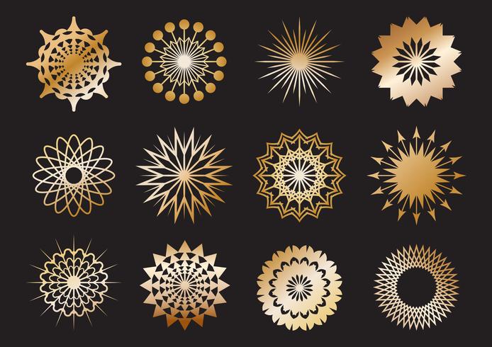 Set van gouden geometrische vorm en ontwerpelementen vector
