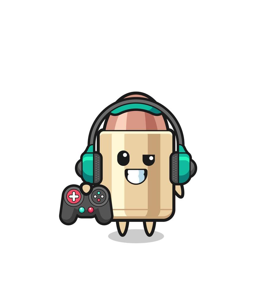 bullet gamer-mascotte met een gamecontroller vector