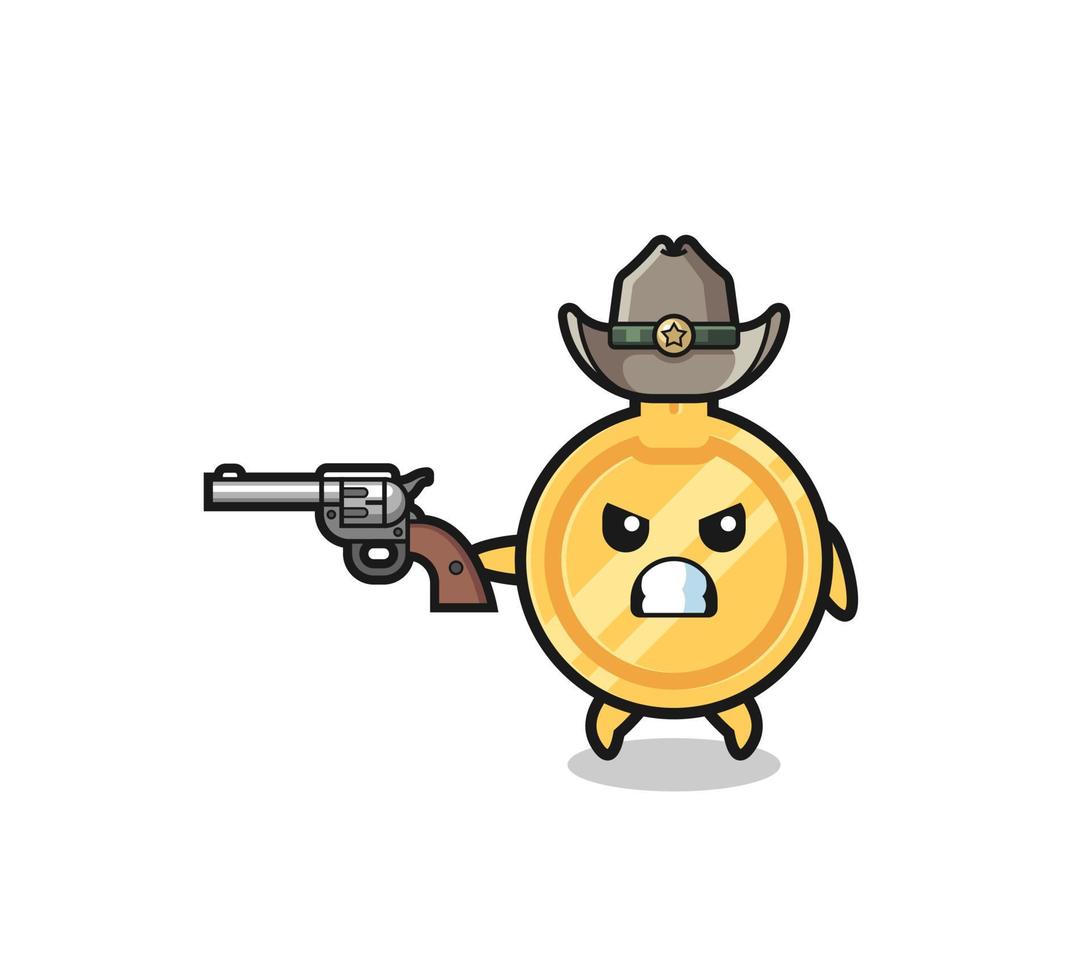 de belangrijkste cowboy die met een pistool schiet vector