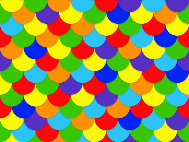 Abstracte naadloze overlappende regenboog cirkel patroon achtergrond - vectorillustratie vector