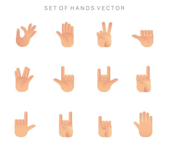 set van handen pictogram vector