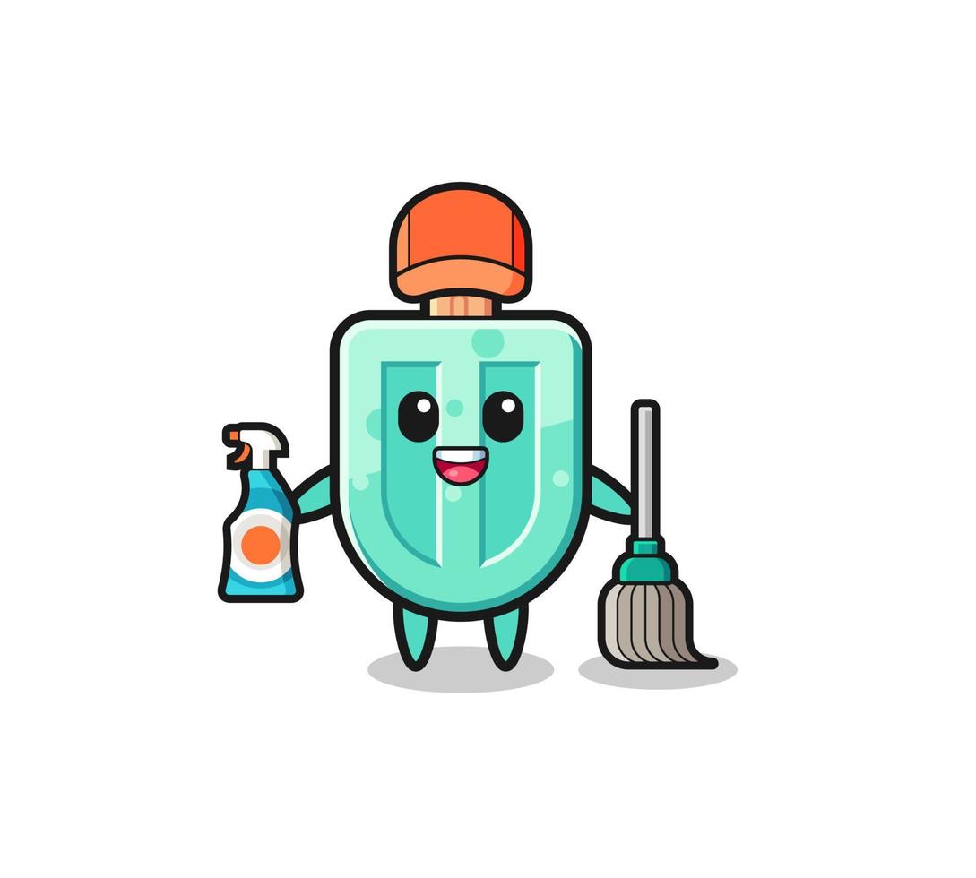 schattig popsicles-personage als mascotte voor schoonmaakdiensten vector