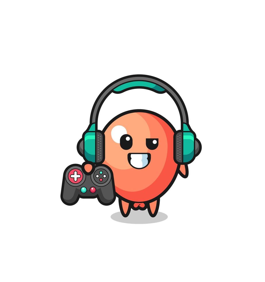 ballon gamer-mascotte met een gamecontroller vector